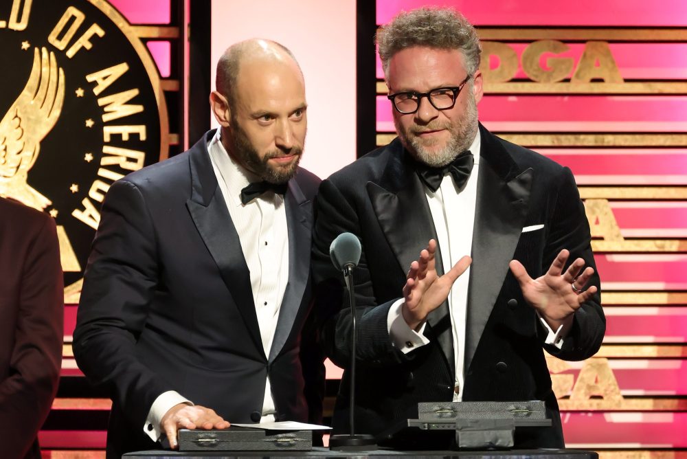 Сет Роген и Эван Голдберг на наградах DGA в честь Кэтрин О'Хара.